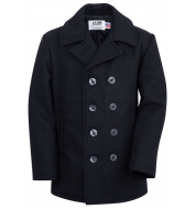 Бушлат шерсть SCHOTT Classic Melton Wool Navy Pea Coat 740 NAVY