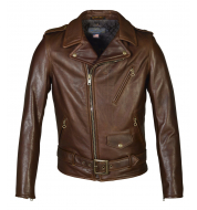 Куртка SCHOTT косуха Waxy Natural Cowhide 50's Perfecto Motorcycle Leather Jacket 519 BRN