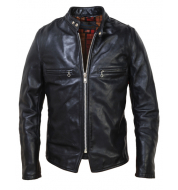 Куртка SCHOTT Men's Vintaged Steerhide Leather Cafe Racer Motorcycle Jacket CAF1