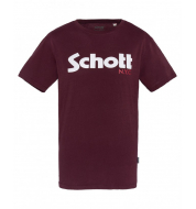 Футболка SCHOTT Crew neck T-shirt TSLOGO Bordeaux