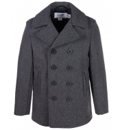 Бушлат шерсть SCHOTT Classic Melton Wool Navy Pea Coat 740 OXFORD GREY