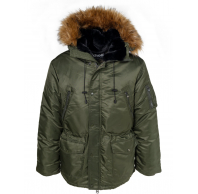 Куртка SCHOTT Men's Nylon Flight Satin N-3B Jacket OLIVE