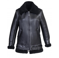 Куртка женская SCHOTT Women's Long Sheepskin B-3 Jacket Ebony