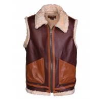 Жилет SCHOTT Mens Leather Vest P267V BROWN