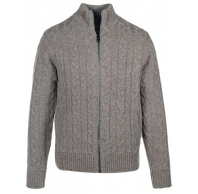 Свитер на молнии SCHOTT Wool Blend Cableknit Sweater Jacket TAUPE